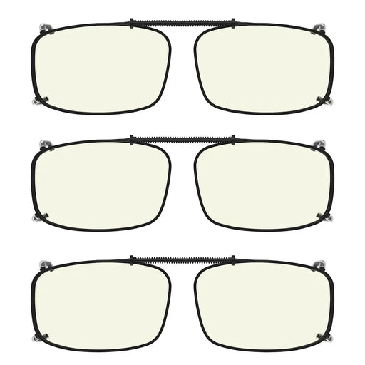 eyekeeper.com 3 Pack Metal Blue Light Filter Clip on Glasses C63 (54MMx34MM) Eyeglasses Seashell Clear-3pcs