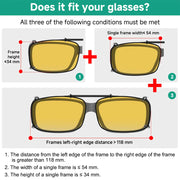 eyekeeper.com 3 Pack Clip on Polarized Night Vision Driving Glasses C63 (54MMx34MM) Sunglasses White Smoke Yellow-3pcs