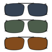 eyekeeper.com 3 Pack Polarized Clip on Sunglasses with Spring Draw Bar C63 (54MMx34MM) Sunglasses White Smoke 3 Pairs Mix