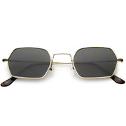 zeroUV Ultra Slim Metal Hexagon Geometric Sunglasses C633 Sunglasses White Smoke Gold / Smoke,Black / Smoke,Silver / Smoke,Gold / Green