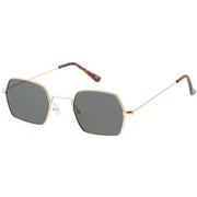 zeroUV Ultra Slim Metal Hexagon Geometric Sunglasses C633 Sunglasses White Smoke Gold / Smoke,Black / Smoke,Silver / Smoke,Gold / Green