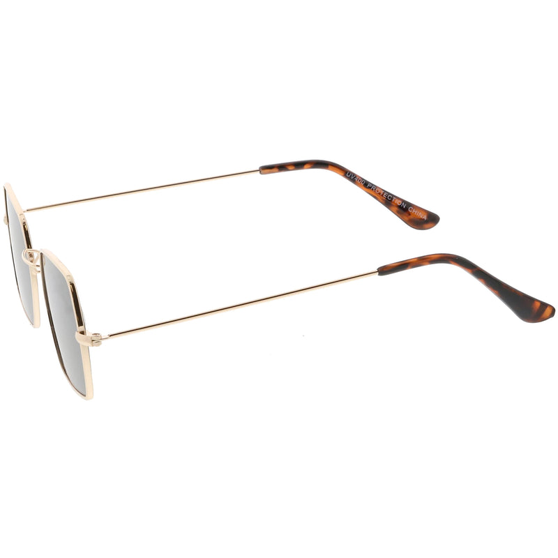 zeroUV Ultra Slim Metal Hexagon Geometric Sunglasses C633 Sunglasses White Smoke Gold / Smoke,Black / Smoke,Silver / Smoke,Gold / Green