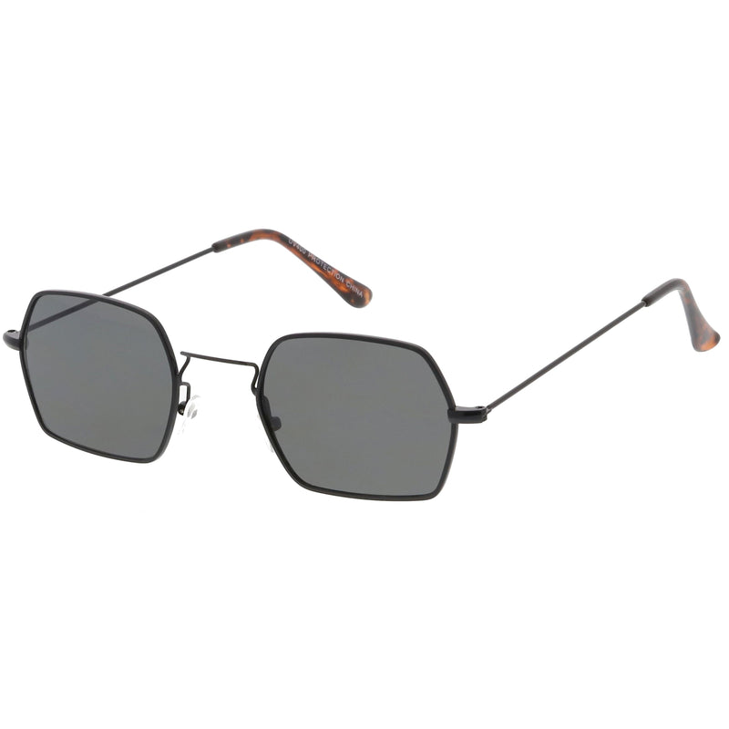 zeroUV Ultra Slim Metal Hexagon Geometric Sunglasses C633 Sunglasses White Smoke Gold / Smoke,Black / Smoke,Silver / Smoke,Gold / Green