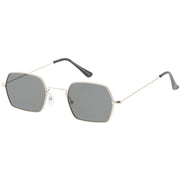 zeroUV Ultra Slim Metal Hexagon Geometric Sunglasses C633 Sunglasses White Smoke Gold / Smoke,Black / Smoke,Silver / Smoke,Gold / Green