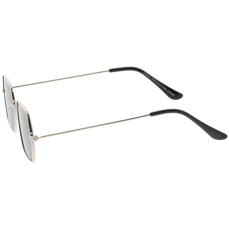 zeroUV Ultra Slim Metal Hexagon Geometric Sunglasses C633 Sunglasses White Smoke Gold / Smoke,Black / Smoke,Silver / Smoke,Gold / Green