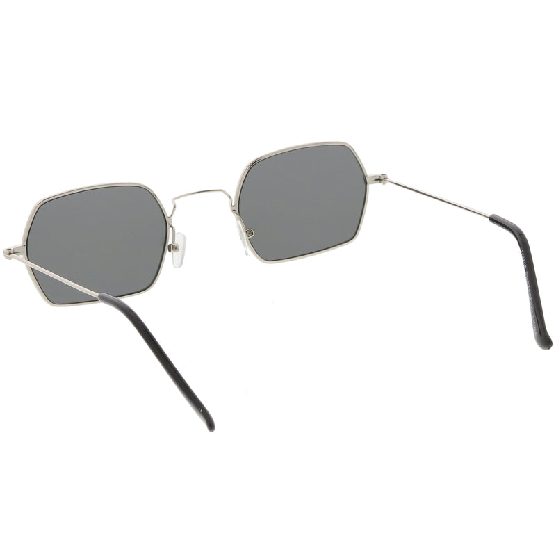 zeroUV Ultra Slim Metal Hexagon Geometric Sunglasses C633 Sunglasses White Smoke Gold / Smoke,Black / Smoke,Silver / Smoke,Gold / Green