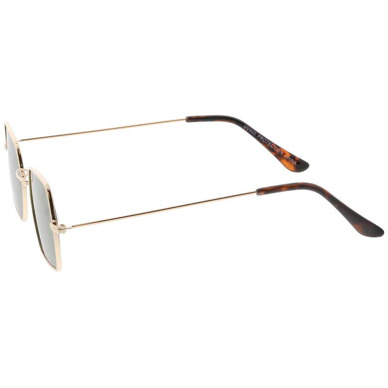 zeroUV Ultra Slim Metal Hexagon Geometric Sunglasses C633 Sunglasses White Smoke Gold / Smoke,Black / Smoke,Silver / Smoke,Gold / Green