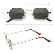 zeroUV Ultra Slim Metal Hexagon Geometric Sunglasses C633 Sunglasses White Smoke Gold / Smoke,Black / Smoke,Silver / Smoke,Gold / Green
