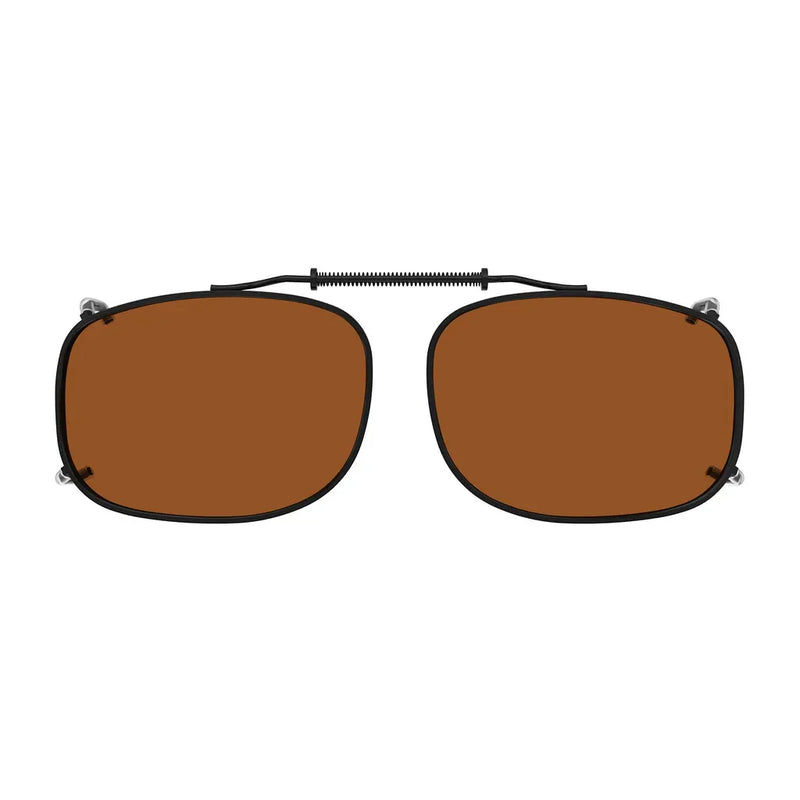 eyekeeper.com Metal Frame Polarized Lens Clip on Sunglasses C64 (54MMx37MM) Sunglasses Sienna Brown