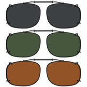 eyekeeper.com 3 Pack Clip on Sunglasses Over Readers Polarized C64 (54MMx37MM) Sunglasses White Smoke 3 Pairs Mix