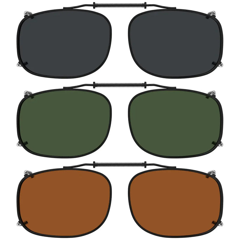 eyekeeper.com 3 Pack Clip on Sunglasses Over Readers Polarized C64 (54MMx37MM) Sunglasses White Smoke 3 Pairs Mix