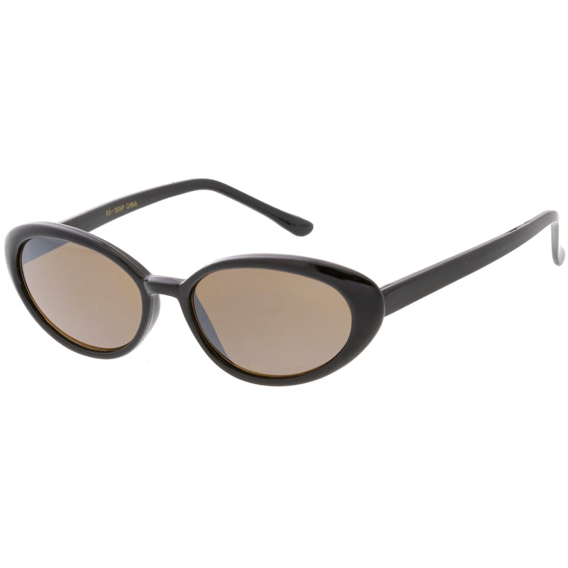 zeroUV Women's Retro True Vintage Round Oval Mirrored Lens Sunglasses C654 Sunglasses White Smoke Black Smoke Mirror,Tortoise Brown Mirror,Tortoise Smoke Mirror,Black Brown Mirror
