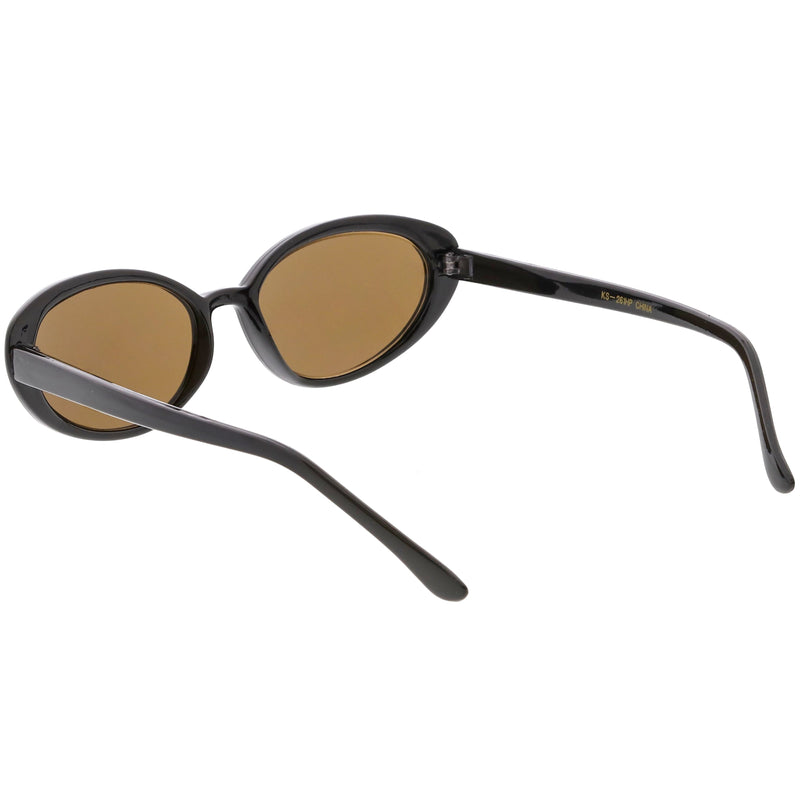zeroUV Women's Retro True Vintage Round Oval Mirrored Lens Sunglasses C654 Sunglasses White Smoke Black Smoke Mirror,Tortoise Brown Mirror,Tortoise Smoke Mirror,Black Brown Mirror