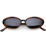 zeroUV Women's Retro True Vintage Round Oval Mirrored Lens Sunglasses C654 Sunglasses White Smoke Tortoise Smoke Mirror