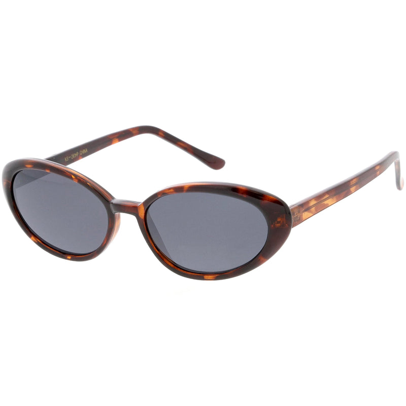 zeroUV Women's Retro True Vintage Round Oval Mirrored Lens Sunglasses C654 Sunglasses White Smoke Black Smoke Mirror,Tortoise Brown Mirror,Tortoise Smoke Mirror,Black Brown Mirror