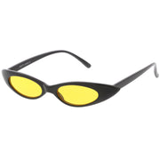 zeroUV Women's Retro 90's Thin Color Tone Cat Eye Sunglasses C662 Sunglasses White Smoke Black Red,Black Yellow,Black Pink,Black Smoke
