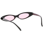zeroUV Women's Retro 90's Thin Color Tone Cat Eye Sunglasses C662 Sunglasses White Smoke Black Red,Black Yellow,Black Pink,Black Smoke