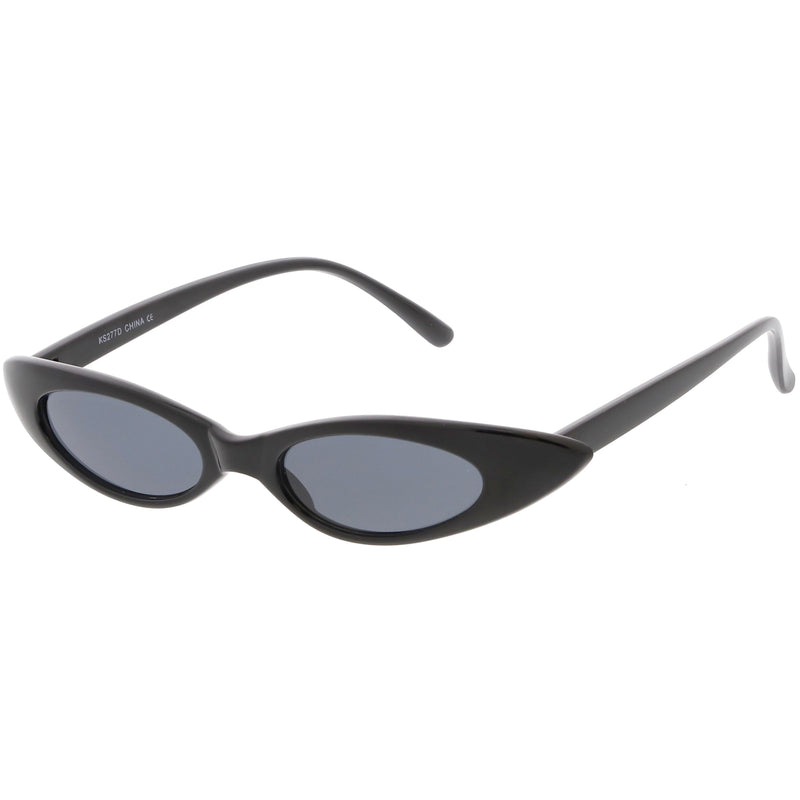 zeroUV Women's Retro 90's Thin Color Tone Cat Eye Sunglasses C662 Sunglasses White Smoke Black Red,Black Yellow,Black Pink,Black Smoke