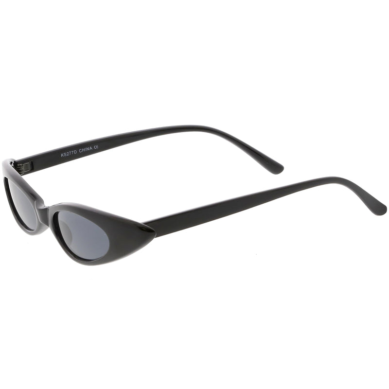 zeroUV Women's Retro 90's Thin Color Tone Cat Eye Sunglasses C662 Sunglasses White Smoke Black Red,Black Yellow,Black Pink,Black Smoke