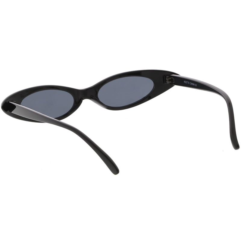 zeroUV Women's Retro 90's Thin Color Tone Cat Eye Sunglasses C662 Sunglasses White Smoke Black Red,Black Yellow,Black Pink,Black Smoke
