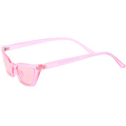 zeroUV Retro Women's Translucent Thin Cat Eye Color Tone Sunglasses C663 Sunglasses White Smoke Purple Purple,Pink Pink,Red Red,Blue Blue,Yellow Yellow