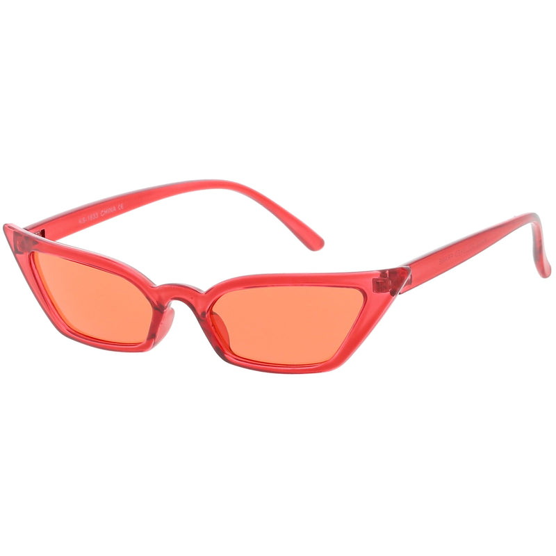 zeroUV Retro Women's Translucent Thin Cat Eye Color Tone Sunglasses C663 Sunglasses White Smoke Purple Purple,Pink Pink,Red Red,Blue Blue,Yellow Yellow