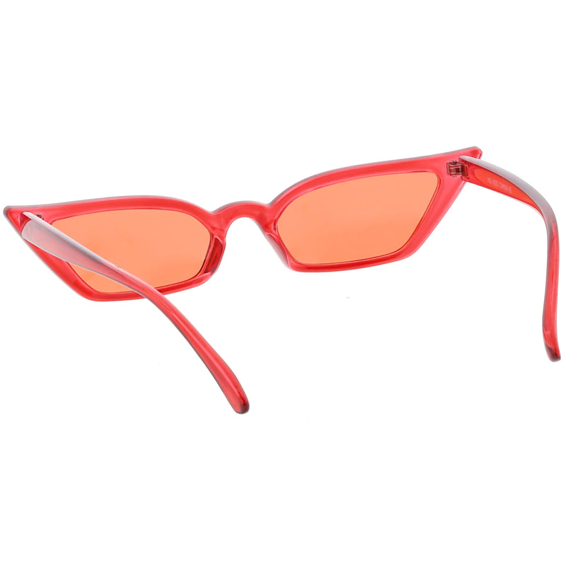 zeroUV Retro Women's Translucent Thin Cat Eye Color Tone Sunglasses C663 Sunglasses White Smoke Purple Purple,Pink Pink,Red Red,Blue Blue,Yellow Yellow