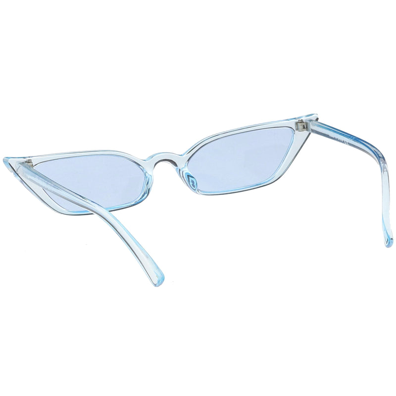 zeroUV Retro Women's Translucent Thin Cat Eye Color Tone Sunglasses C663 Sunglasses White Smoke Purple Purple,Pink Pink,Red Red,Blue Blue,Yellow Yellow