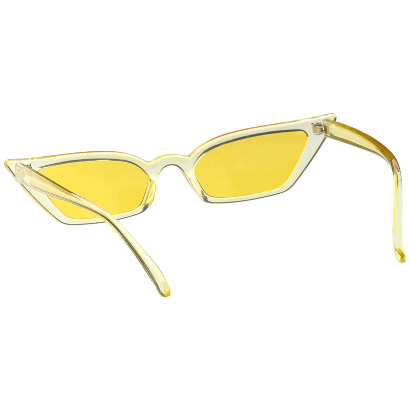 zeroUV Retro Women's Translucent Thin Cat Eye Color Tone Sunglasses C663 Sunglasses White Smoke Purple Purple,Pink Pink,Red Red,Blue Blue,Yellow Yellow