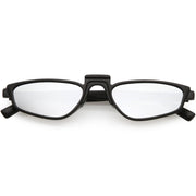 zeroUV Women's Retro Modern Low Bridge Mirrored Lens Cat Eye Sunglasses C670 Sunglasses White Smoke Matte Black Silver Mirror,Matte Smoke Blue Mirror,Black Pink Mirror,White Silver Mirror,Tortoise Magenta Mirror