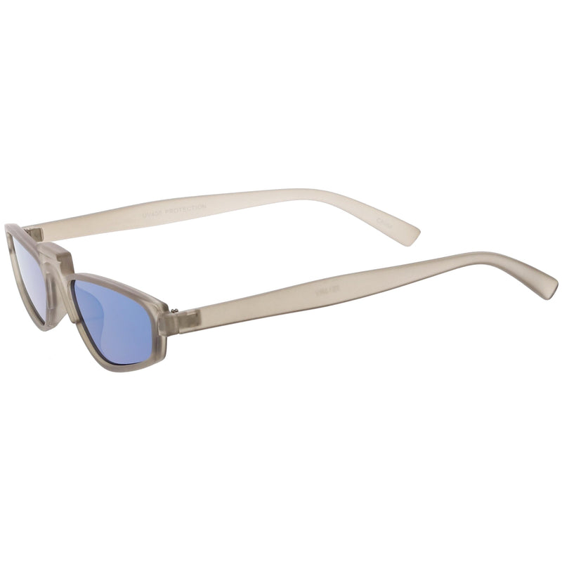 zeroUV Women's Retro Modern Low Bridge Mirrored Lens Cat Eye Sunglasses C670 Sunglasses White Smoke Matte Black Silver Mirror,Matte Smoke Blue Mirror,Black Pink Mirror,White Silver Mirror,Tortoise Magenta Mirror