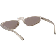 zeroUV Women's Retro Modern Low Bridge Mirrored Lens Cat Eye Sunglasses C670 Sunglasses White Smoke Matte Black Silver Mirror,Matte Smoke Blue Mirror,Black Pink Mirror,White Silver Mirror,Tortoise Magenta Mirror