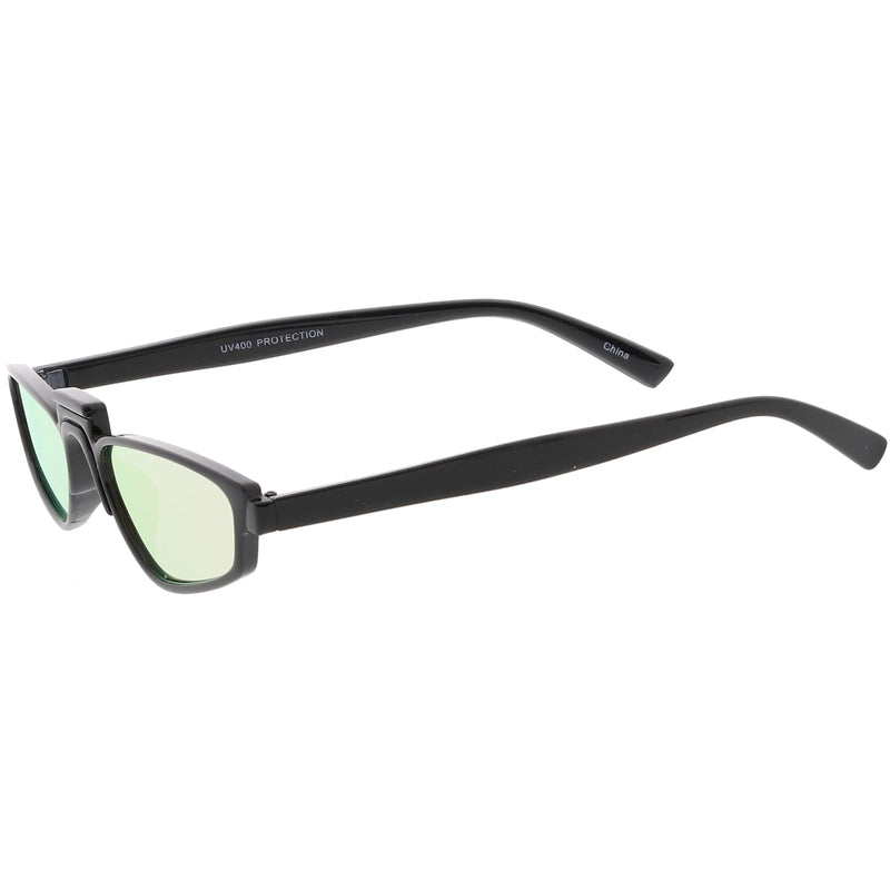 zeroUV Women's Retro Modern Low Bridge Mirrored Lens Cat Eye Sunglasses C670 Sunglasses White Smoke Matte Black Silver Mirror,Matte Smoke Blue Mirror,Black Pink Mirror,White Silver Mirror,Tortoise Magenta Mirror