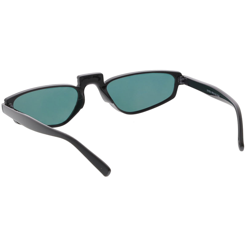 zeroUV Women's Retro Modern Low Bridge Mirrored Lens Cat Eye Sunglasses C670 Sunglasses White Smoke Matte Black Silver Mirror,Matte Smoke Blue Mirror,Black Pink Mirror,White Silver Mirror,Tortoise Magenta Mirror