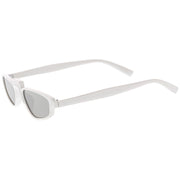 zeroUV Women's Retro Modern Low Bridge Mirrored Lens Cat Eye Sunglasses C670 Sunglasses White Smoke Matte Black Silver Mirror,Matte Smoke Blue Mirror,Black Pink Mirror,White Silver Mirror,Tortoise Magenta Mirror