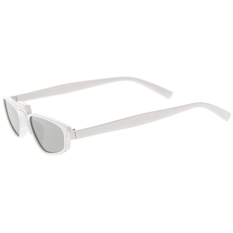 zeroUV Women's Retro Modern Low Bridge Mirrored Lens Cat Eye Sunglasses C670 Sunglasses White Smoke Matte Black Silver Mirror,Matte Smoke Blue Mirror,Black Pink Mirror,White Silver Mirror,Tortoise Magenta Mirror
