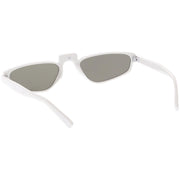 zeroUV Women's Retro Modern Low Bridge Mirrored Lens Cat Eye Sunglasses C670 Sunglasses White Smoke Matte Black Silver Mirror,Matte Smoke Blue Mirror,Black Pink Mirror,White Silver Mirror,Tortoise Magenta Mirror