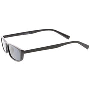zeroUV Retro Slim Flat Top Narrow 1990's Sunglasses C671 Sunglasses White Smoke Shiny Black Smoke,Matte Black Smoke,Shiny Red Green