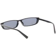 zeroUV Retro Slim Flat Top Narrow 1990's Sunglasses C671 Sunglasses White Smoke Shiny Black Smoke,Matte Black Smoke,Shiny Red Green