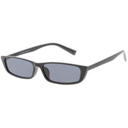 zeroUV Retro Slim Flat Top Narrow 1990's Sunglasses C671 Sunglasses White Smoke Shiny Black Smoke,Matte Black Smoke,Shiny Red Green