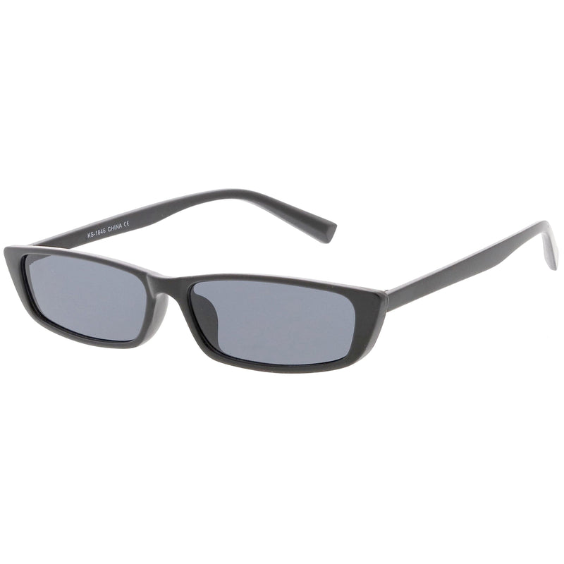 zeroUV Retro Slim Flat Top Narrow 1990's Sunglasses C671 Sunglasses White Smoke Shiny Black Smoke,Matte Black Smoke,Shiny Red Green