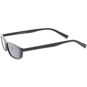 zeroUV Retro Slim Flat Top Narrow 1990's Sunglasses C671 Sunglasses White Smoke Shiny Black Smoke,Matte Black Smoke,Shiny Red Green