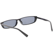 zeroUV Retro Slim Flat Top Narrow 1990's Sunglasses C671 Sunglasses White Smoke Shiny Black Smoke,Matte Black Smoke,Shiny Red Green