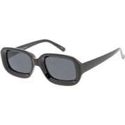 zeroUV Artistic Retro Modern Deep Rectangle Block Flat Lens Sunglasses C673 Sunglasses White Smoke Shiny Black Smoke,Shiny White Smoke,Shiny Clear Pink Lavender,Matte Clear Red Smoke,Matte Smoke Smoke