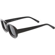 zeroUV Artistic Retro Modern Deep Rectangle Block Flat Lens Sunglasses C673 Sunglasses White Smoke Shiny Black Smoke,Shiny White Smoke,Shiny Clear Pink Lavender,Matte Clear Red Smoke,Matte Smoke Smoke