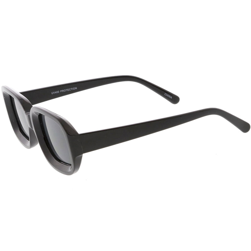 zeroUV Artistic Retro Modern Deep Rectangle Block Flat Lens Sunglasses C673 Sunglasses White Smoke Shiny Black Smoke,Shiny White Smoke,Shiny Clear Pink Lavender,Matte Clear Red Smoke,Matte Smoke Smoke