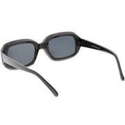 zeroUV Artistic Retro Modern Deep Rectangle Block Flat Lens Sunglasses C673 Sunglasses White Smoke Shiny Black Smoke,Shiny White Smoke,Shiny Clear Pink Lavender,Matte Clear Red Smoke,Matte Smoke Smoke