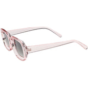 zeroUV Artistic Retro Modern Deep Rectangle Block Flat Lens Sunglasses C673 Sunglasses White Smoke Shiny Black Smoke,Shiny White Smoke,Shiny Clear Pink Lavender,Matte Clear Red Smoke,Matte Smoke Smoke