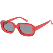 zeroUV Artistic Retro Modern Deep Rectangle Block Flat Lens Sunglasses C673 Sunglasses White Smoke Shiny Black Smoke,Shiny White Smoke,Shiny Clear Pink Lavender,Matte Clear Red Smoke,Matte Smoke Smoke