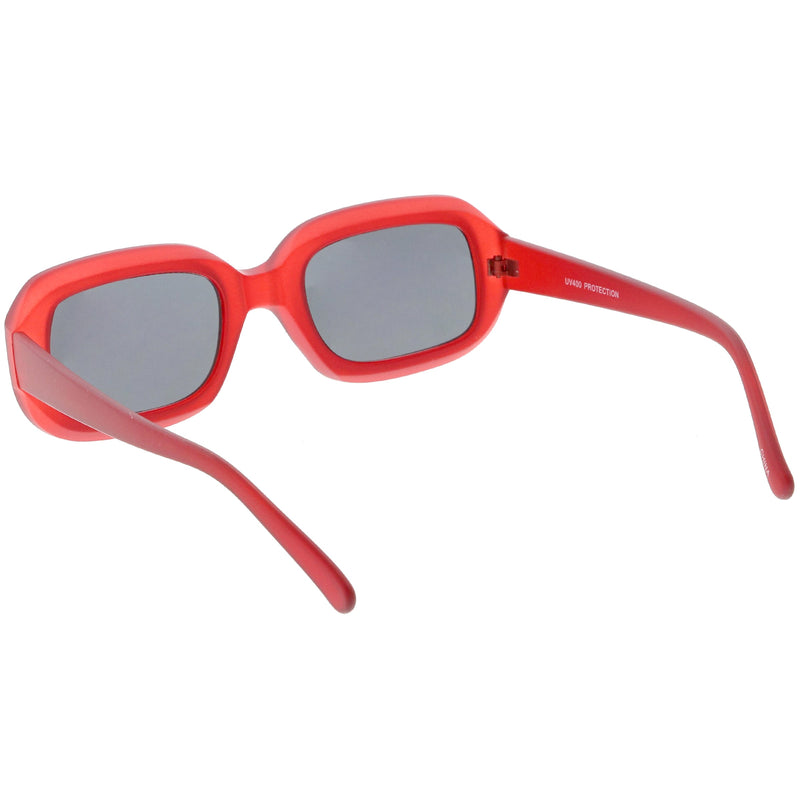 zeroUV Artistic Retro Modern Deep Rectangle Block Flat Lens Sunglasses C673 Sunglasses White Smoke Shiny Black Smoke,Shiny White Smoke,Shiny Clear Pink Lavender,Matte Clear Red Smoke,Matte Smoke Smoke